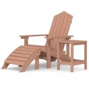 vidaXL Adirondack hagestol med fotstøtte og bord HDPE brun