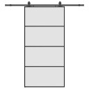 vidaXL Skyvedør med monteringssett svart 102,5x205 cm ESG-glass