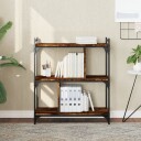 vidaXL Bokhylle 3 etasjer røkt eik 76x32x88 cm konstruert tre