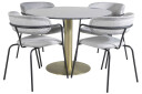 Venture Design Estelle & Arrow spisegruppe Svart/grå 4 st stoler & bord 106 cm