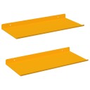 vidaXL Flytende hylle 2 pcs Sennepsgul 40 x 18 x 2,5 cm Stål