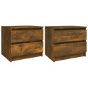 vidaXL Nattbord 2 stk røkt eik 50x39x43,5 cm konstruert tre