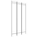 vidaXL Romdeler 3 paneler hvit 120x220 cm stoff