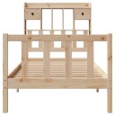  Seng med bokhylle uten madrass 90x200 cm heltre furu 8721158605245