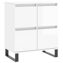 vidaXL Skjenk høyglans hvit 60x35x70 cm konstruert tre