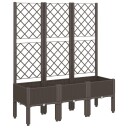Plantekasse med espalier brun 120x40x142 cm PP