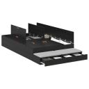 Oppbevaringsseng av svart eik 120x190 cm