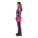 Skidress Snake Print med Rosa Fuskepels Kostyme - 38