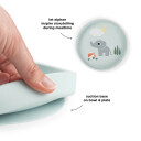 Done by Deer Silicone Stick&Stay Plate Playground Blue   Blue   Ø 18X H 3CM