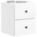  Vegghengt Nattbord 2 pcs Høgglans hvit 34,5 x 33 x 40 cm