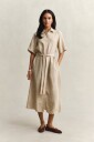 GANT Linen Ss Shirt Dress Beige 36