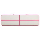 vidaXL Oppblåsbar gymnastikkmatte med pumpe 600x100x20 cm PVC rosa