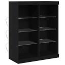  Sideboard med LED lamper Svart Eik 41x37x100 cm