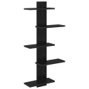 vidaXL Vegghengt Flytende Hylle Svart eik 48,5 x 15 x 101 cm