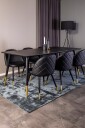 Venture Home   Spisegruppe Doris bord og 6 stk Valleta stoler   Svart