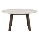 Rowico Home Taransay Sofabord, Beige travertin, Hvit pigm., Ø90 Unoliving 1616145-01-0 1729651-02-0