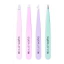 Brushworks Hd 4 Piece Combination Tweezer Set - Pastels