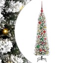  Kunstig juletre Grønn og hvit 120 cm PVC og Metall og Plast
