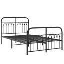  Sengeramme i metall med hode- og fotgavl svart 120x200 cm 8721102645051