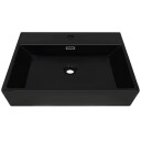 vidaXL Servant med kranhull keramisk svart 76x42,5x14,5 cm