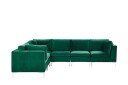 Evja 6 seters Hjørnesofa Høyre   Fløyel/Grønn