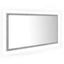 vidaXL LED Baderomsspeil 90x8,5x37 cm sponplate betonggrå