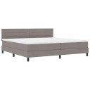  Sengebunn med madrass og LED Taupe 200x200 cm Stoff
