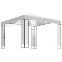 vidaXL Paviljong med dobbelt tak og LED-lysslynge 3x3 m hvit