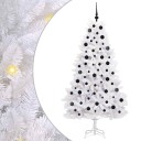 vidaXL Kunstig sammensatt juletre med 300 LED Hvit 180 cm PVC og stål