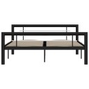vidaXL Sengeramme svart og hvit metall 120x200 cm