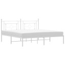 vidaXL Sengeramme i metall med hodegavl hvit 183x213 cm 8721012249264