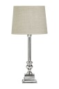 PR Home Linné bordlampe Krom/hvit skjerm 49 cm Grå