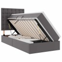  Seng med Oppbevaring med madrass Grå 90 x 190 cm Kunstlær