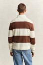 GANT Barstriped Cotton Polo   Brown   XXXL