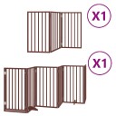 Vidaxl Hundeport Sammenleggbar 9 Paneler Brun 450 cm Poppeltre