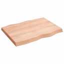  Bordplate lysebrun 80x60x(2-6)cm behandlet heltre naturlig kant 363946