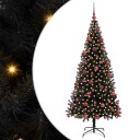 Juletre med 300 LED med stativ Svart 180 cm PVC