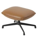 Muuto Doze Ottoman Swivel Base   Refine Leather Cognac Anthracite Black