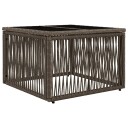 vidaXL Hagebord Grå og svart 55 x 55 x 37 cm PE Rattan og Glass