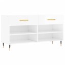vidaXL Skobenk h?yglans hvit 102x35x55 cm konstruert tre