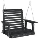  Hagehuske med metallkjeder svart heltre gran