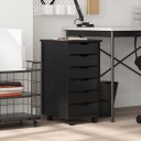  Rulleskap med skuffer MOSS svart heltre furu 8721158359674