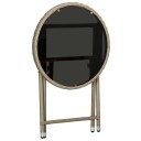 vidaXL Tebord Beige 60 cm polyrotting og herdet glass