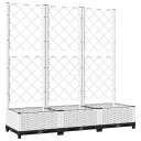 vidaXL Plantekasse med espalier hvit 120x40x121,5 cm PP