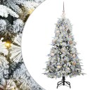  Kunstig sammensatt juletre med 150 LED grønn 150 cm PE og PVC