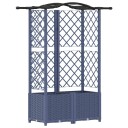 vidaXL Hevet Bed med Trellis og Tak Grå 122 x 40 x 138 cm PP