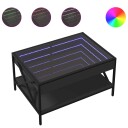  Salongbord med Infinity LED svart 70x50x38 cm 8721102678790