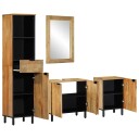 Vidaxl Baderomsskapsett brun 4 deler heltre mango 3310008