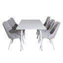 Spisegruppe Venture Home Pobbie med 6 Vera Stoler Hvita Ben