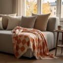 Tepper   Ullmixpledd   Audrey Check rosa/off white Størrelse: 130 x 170 cm